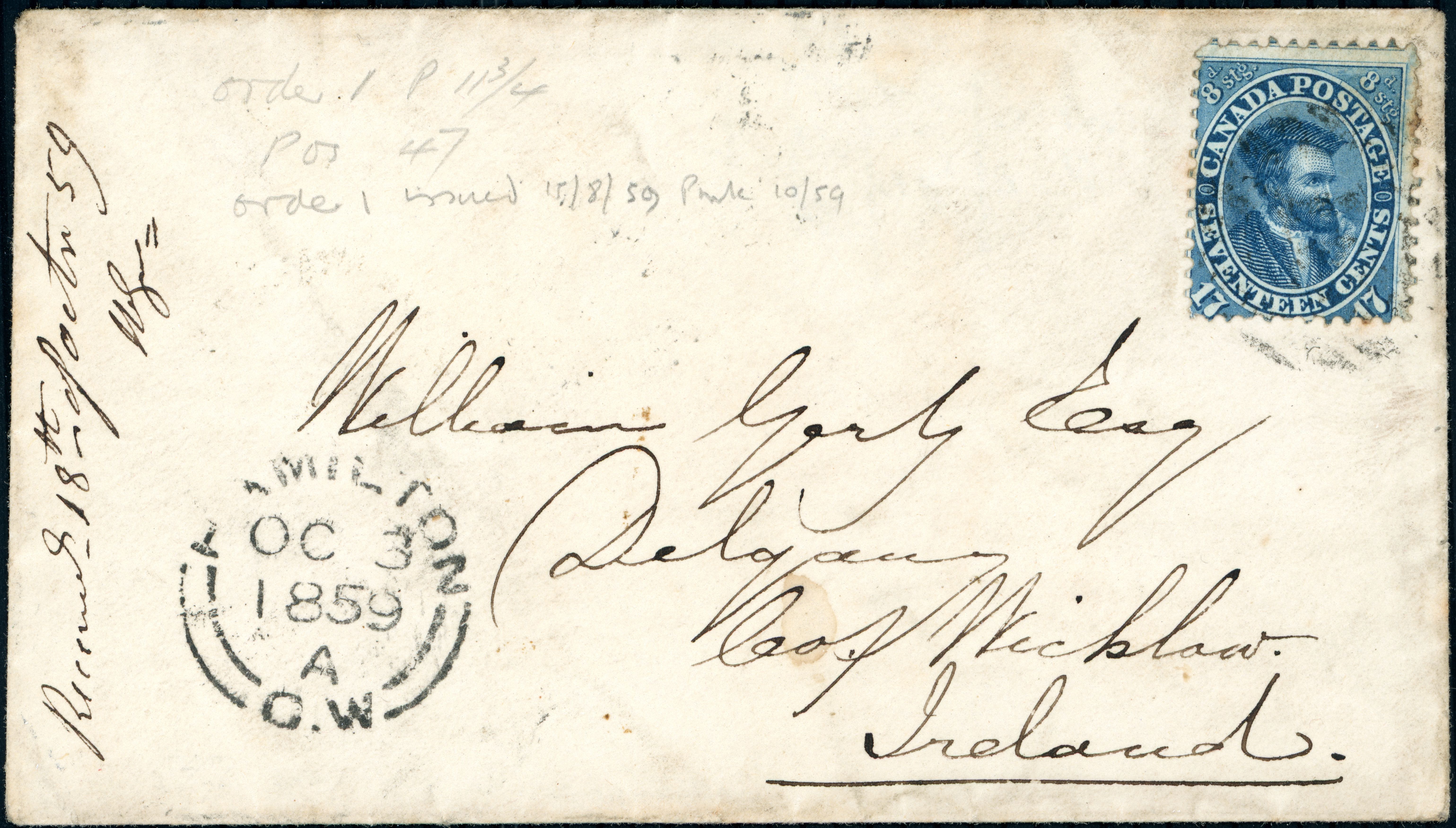 05 Hamilton to Delgany Oct 3 via rail to Boston Oct 5 SS Arabia arr Delgany via Downton Mt Kennedy and Wickly Oct 17 1859.jpg